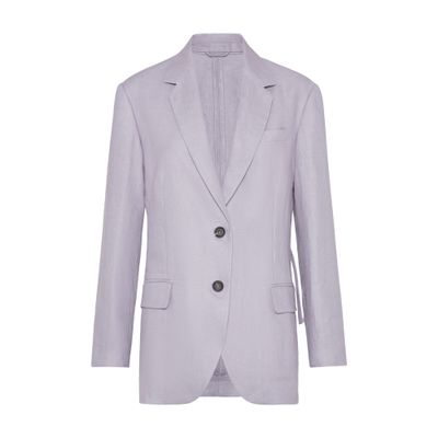 Brunello Cucinelli Gabardine Blazer In Purple