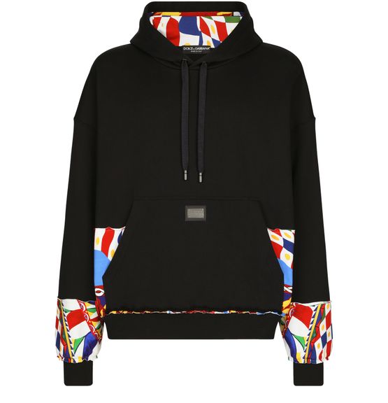 Men s Jersey Hoodie with Printed Details DOLCE GABBANA 24S