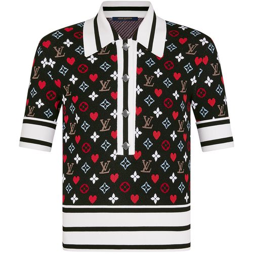 LOUIS VUITTON Game On Contrast Stripe Polo Top 