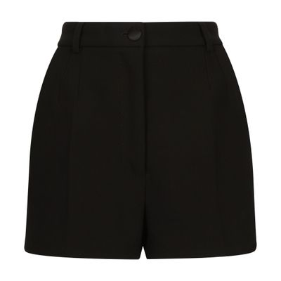 Dolce & Gabbana Pleated High-waisted Shorts In Black