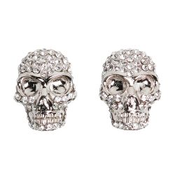 Paved skull stud earrings - MCQUEEN