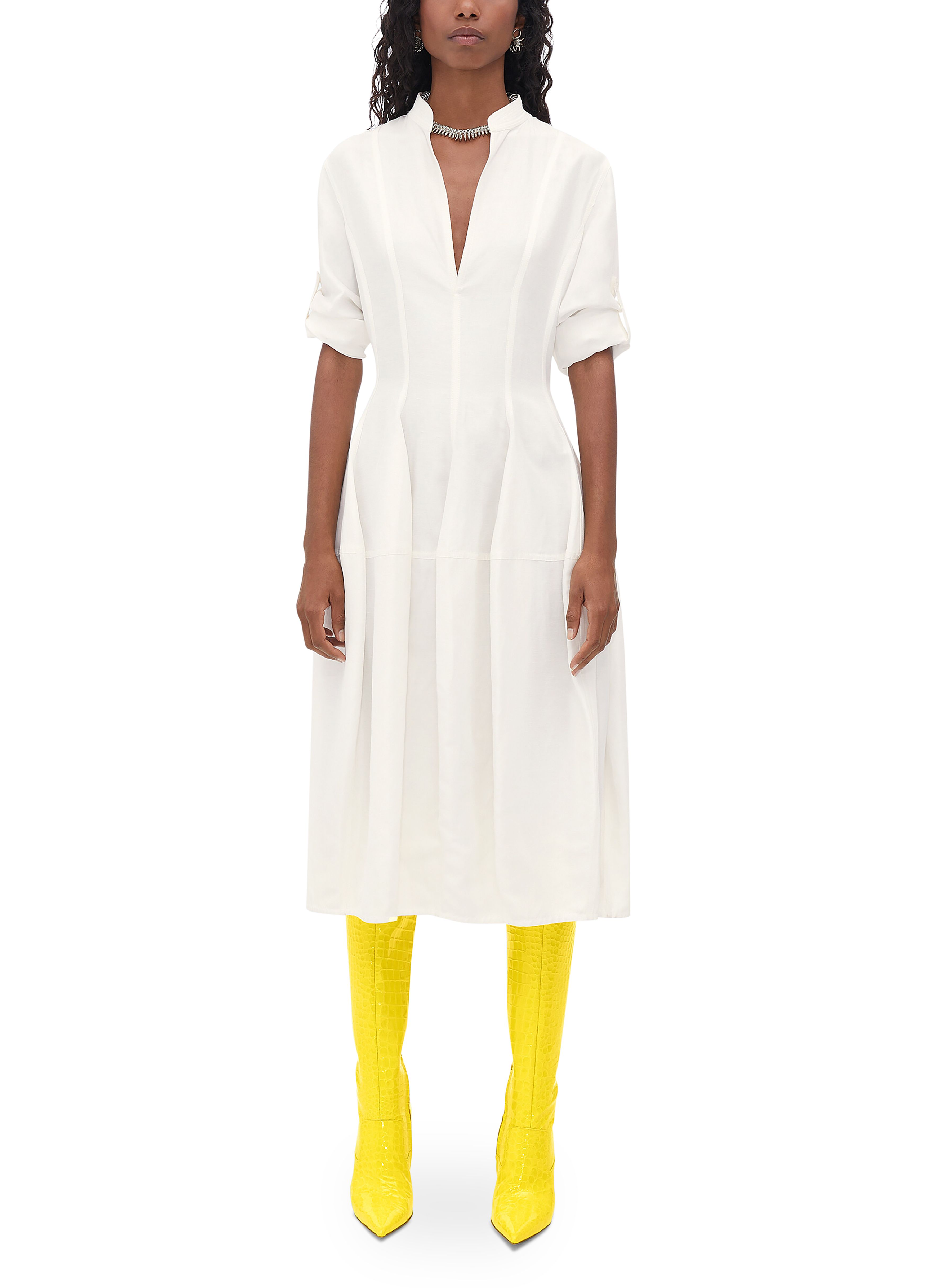 Viscose and linen dress thumbnail 5