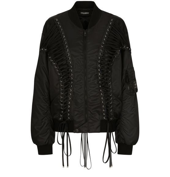 Dolce Gabbana Lacing Bomber Jacket 42