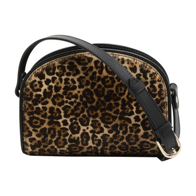 Apc Black & Brown Demi-lune Mini Bag In Black