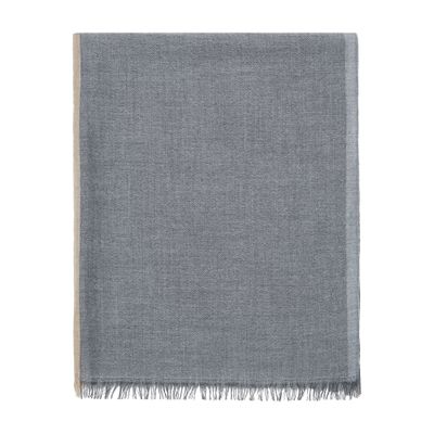 Brunello Cucinelli Men's Cashmere And Silk Color Block Scarf In Grey