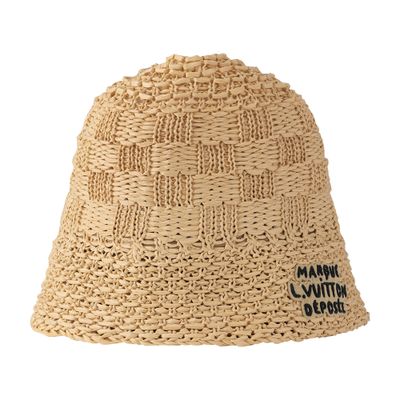 Louis Vuitton Damier Raffia Hat In Sand