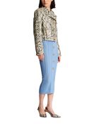 Snakeskin leather biker jacket - BALMAIN