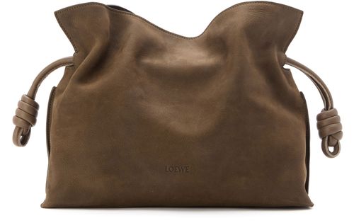 LOEWE Medium Flamenco clutch in grained nubuck