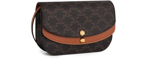 CELINE Duo wallet on strap in Triomphe