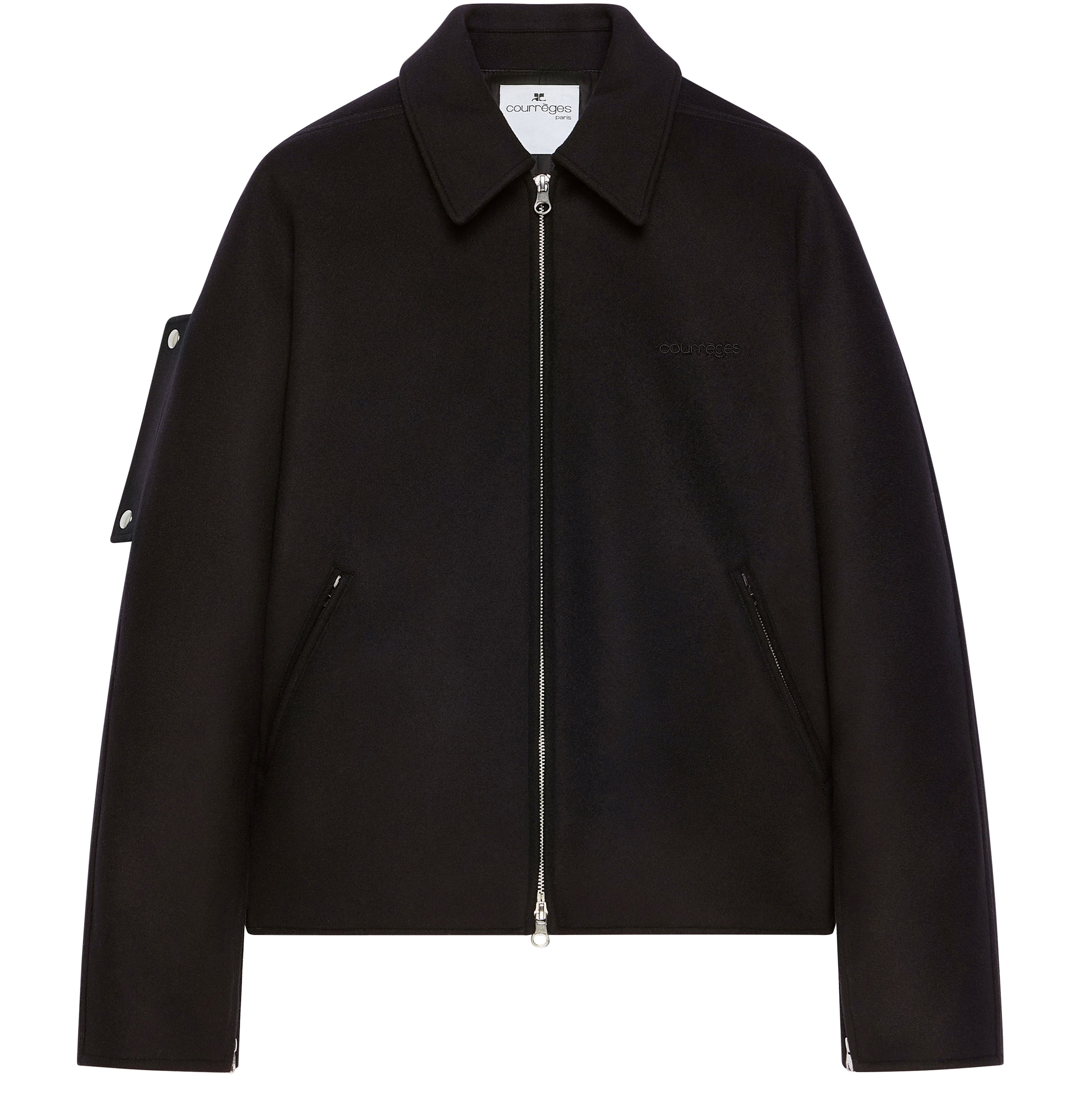Embroidered wool bomber jacket
