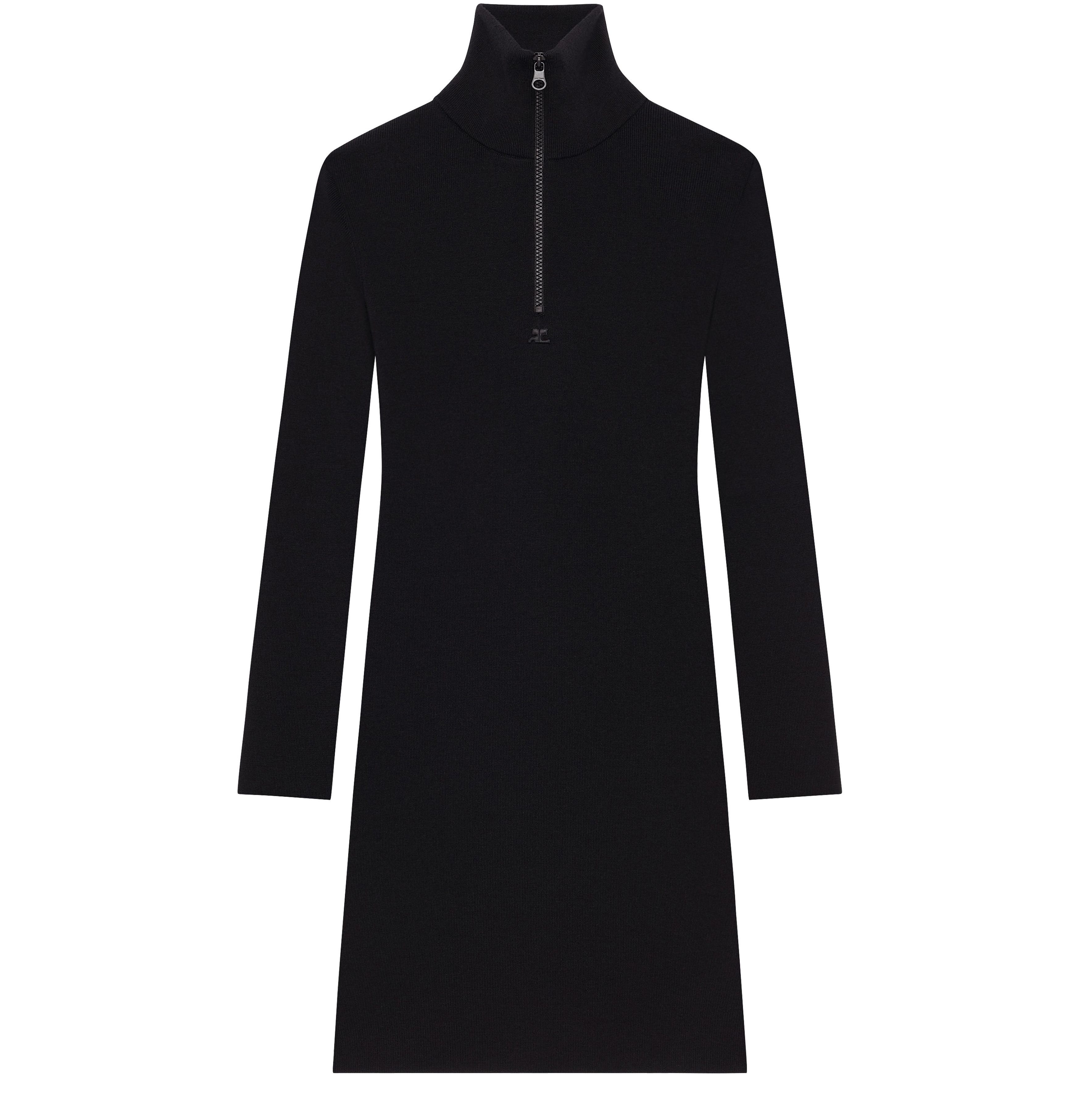 Zipped mockneck dress