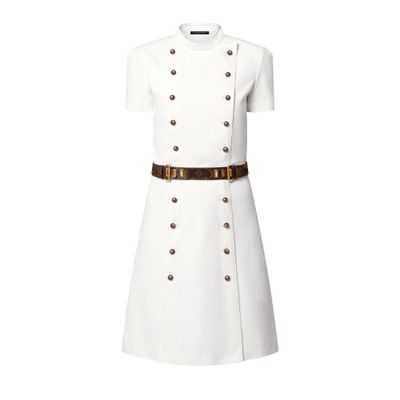Louis Vuitton Monogram Belt Dress In White