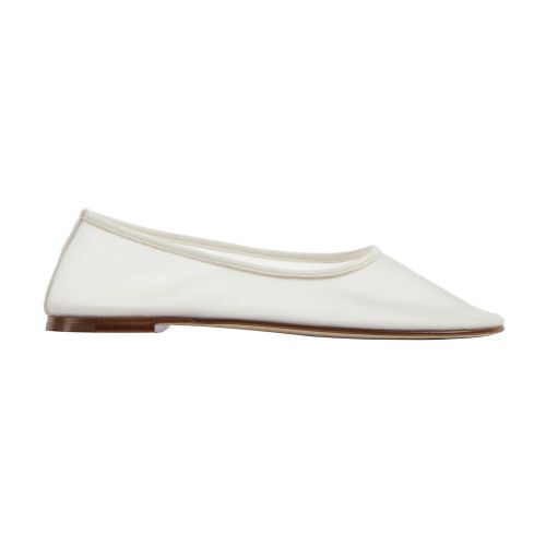 Dear Frances Balla Mesh Ballerinas In White
