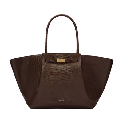 バッグ BELVEDERE JULIA MIDI BAG eggshell DeMellier Midi New York Lizard-Embossed Leather Tote Bag