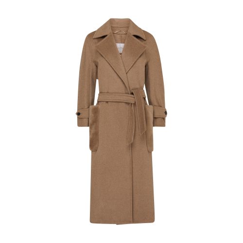 Shop Max Mara Magia Belted Cashmere Coat In Cacha_scuro