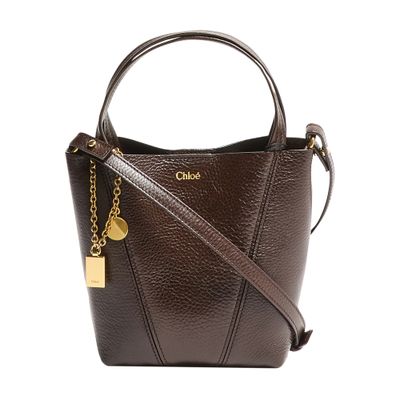 Chloé Spin Grained Leather Tote Bag In Brown