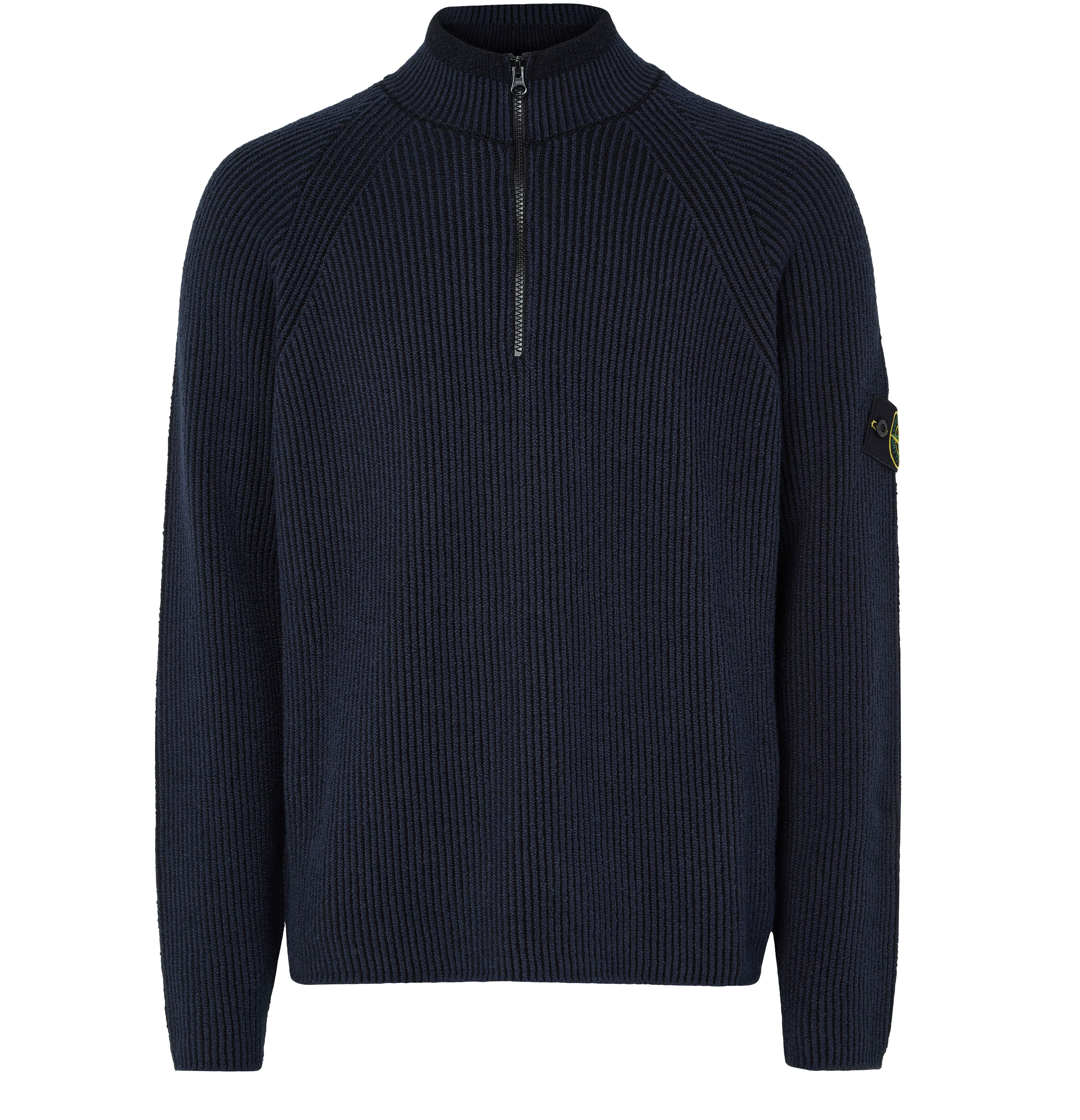 Compass patch half-zipped knitted jumper