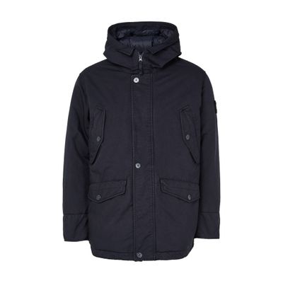 Stone Island Short Parka In Blue
