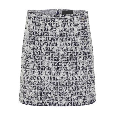 Givenchy Skirt In 4g Tweed With 4g Liquid Detail In Navy