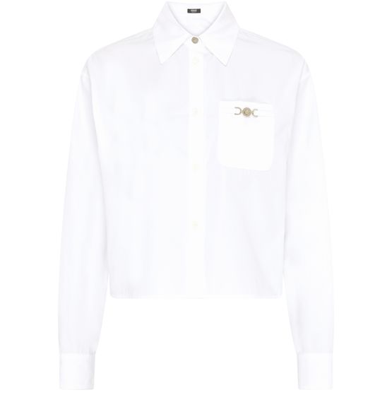 Versace Barocco Cropped Jacquard Shirt White