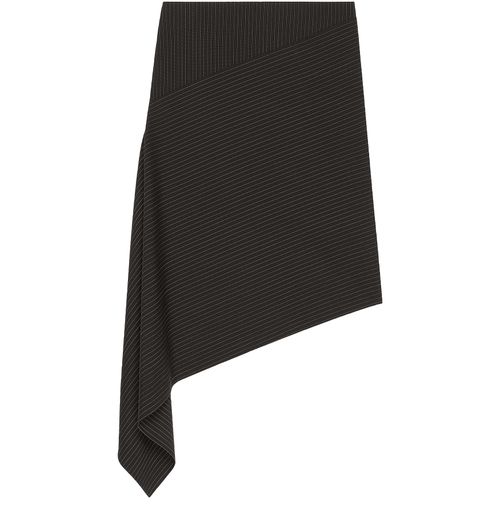 COURREGES Asymmetrical pinstripes skirt