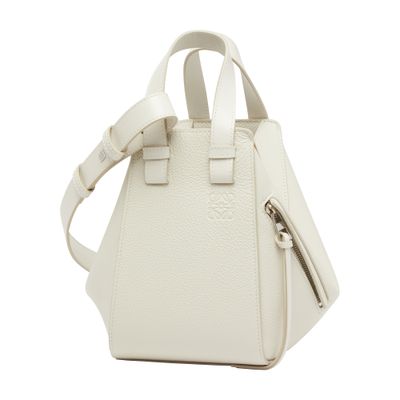 Loewe Hammock Compact Leather Tote Bag In Soft_white