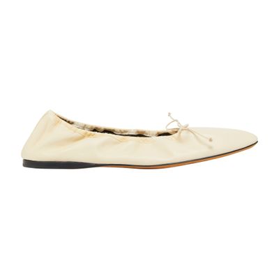 The Row Woman Ballet Flats Cream Size 6 Leather In Beige