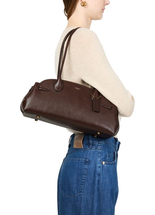 COACH Empire carryall 34 glazed leather shoulder bag