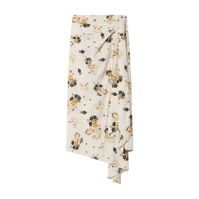 Isabel Marant Faniry Asymmetric Midi Skirt In White