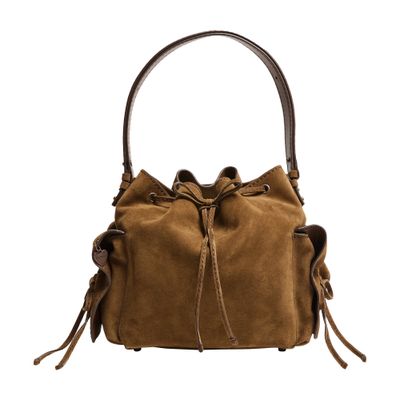 Acne Studios Multipocket Bucket Bag In Suede In Brown