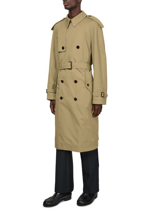 BURBERRY Long cotton blend trench coat