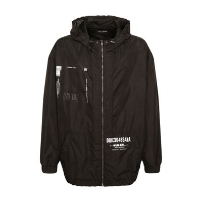 Dolce & Gabbana Logo-print Hooded Jacket In Black