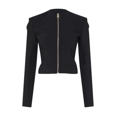 Attico Zip-fastening Cropped Jacket In Black