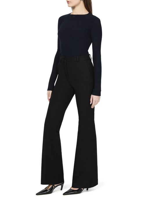 COURREGES Lingerie strap rib knit sweater