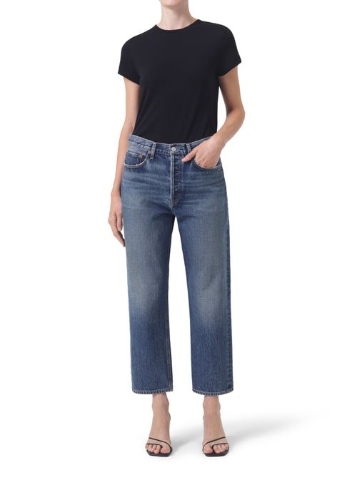 AGOLDE 90's crop mid rise loose straight jeans