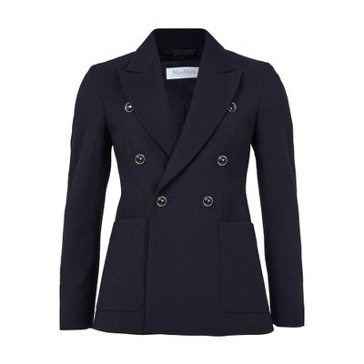 Max Mara Double-breasted Blazer In Blue