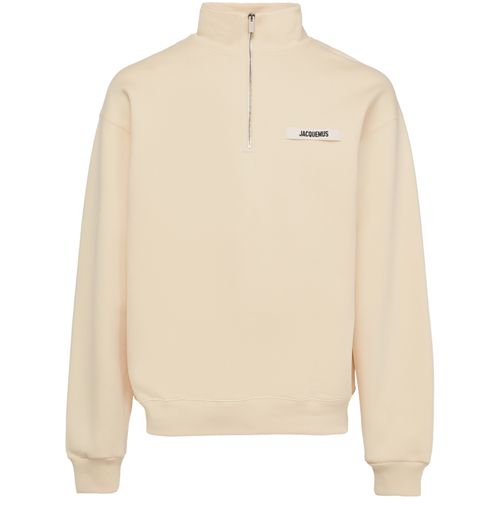 JACQUEMUS Grog grain zip-neck sweatshirt