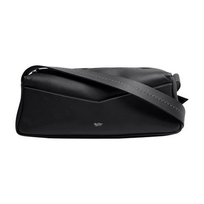 Max Mara Skippers Textured-leather Shoulder Bag In Black