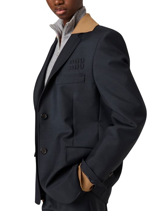 MIU MIU Blazer with knitted sleeves