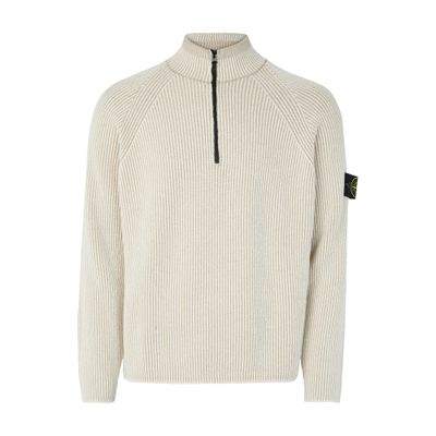 Compass patch half-zipped knitted jumper