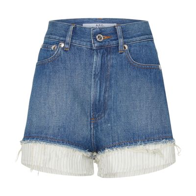 Apc Versailles Denim Shorts In Blue