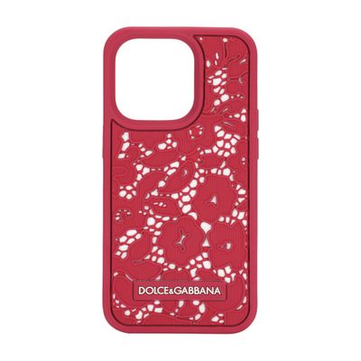 Dolce & Gabbana Iphone 14 Pro Cover In Lampone_bianco