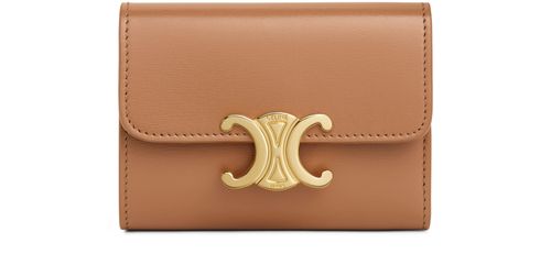 CELINE Compact wallet Triomphe in shiny calfskin