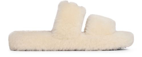 CELINE Celine fur triomphe open slide in shearling slides