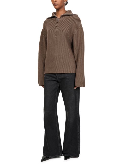 COURREGES Ribbed wool trucker sweater