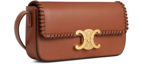 CELINE Shoulder bag Claude en veau naturel tressé