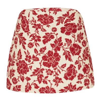 Posse Romeo Quilted Linen Mini Skirt In Red