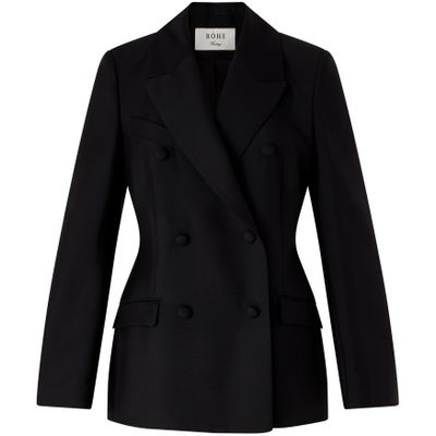 Rohe Double-breasted Blazer In Black