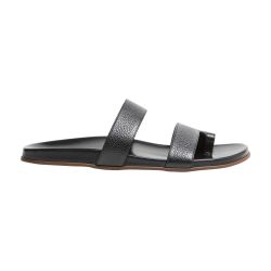 サンダル・ミュール [The Row] Hugh Thin Strap Slide in Leather Hugh Thin Strap Slide Beige in Leather – The Row