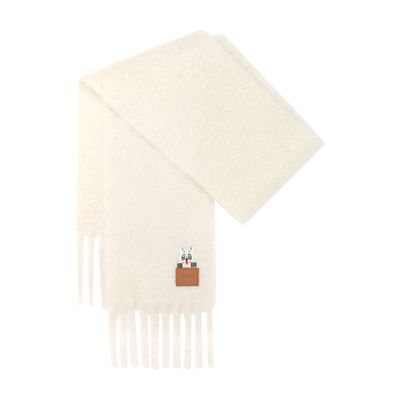 Loewe X Louis Wain Mohair And Wool Blend Scarf In White